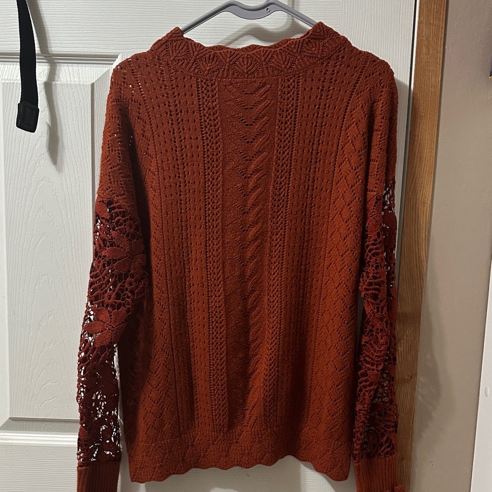 Women's Cowl Neck Sweater in Rich Rust